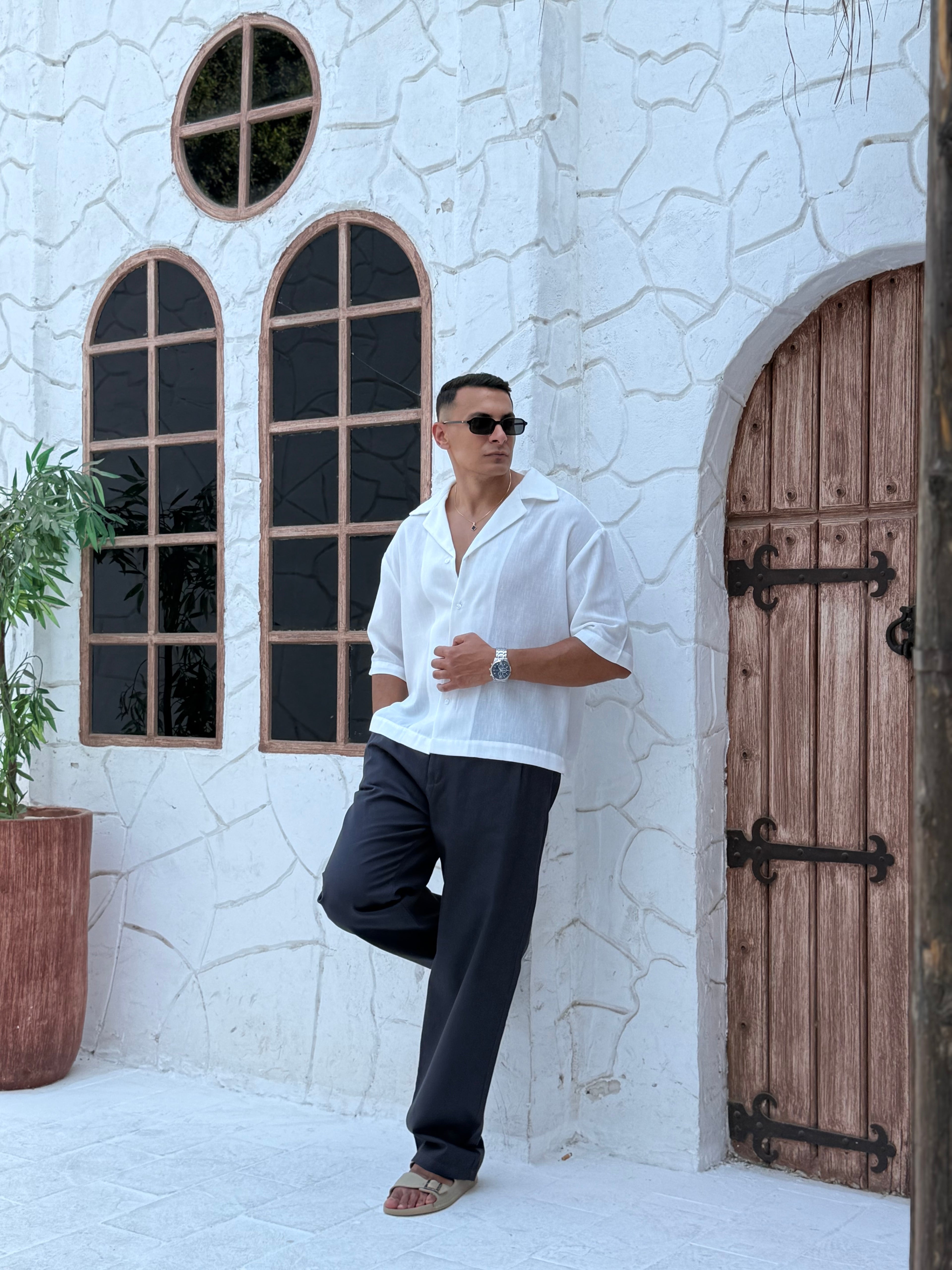 Linen Cotton Shirt with half sleeves